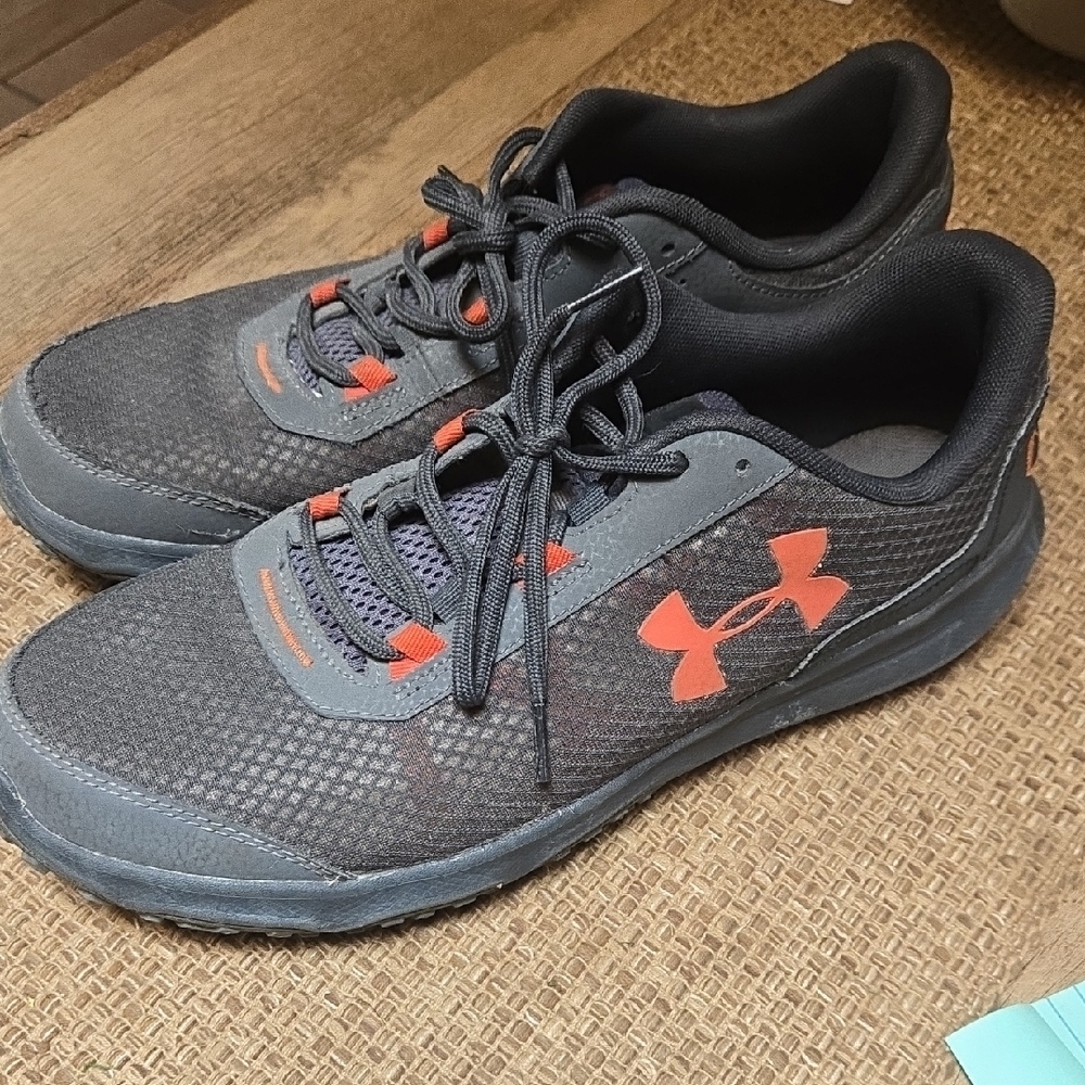 Under Armour Black and Red Sneakers with Cushioned Sole